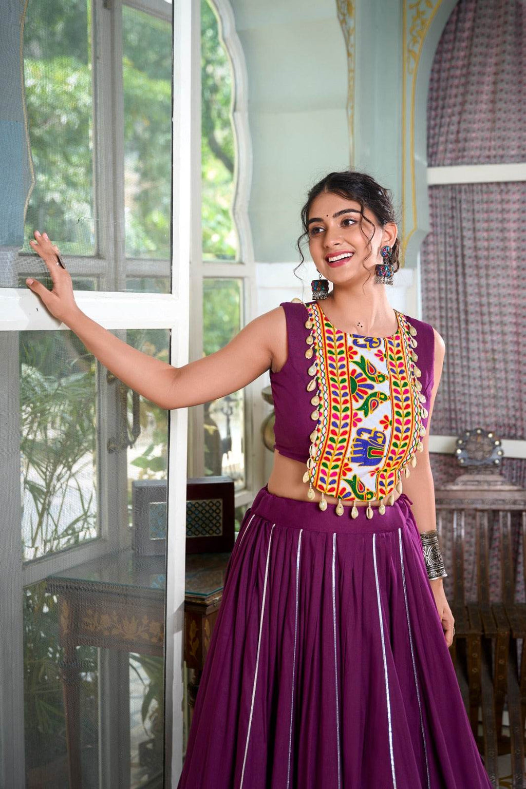 Festive Fashion at Its Best: Rayon Lehenga and Gamthi Work Blouse for Navratri - Rpd Fashion