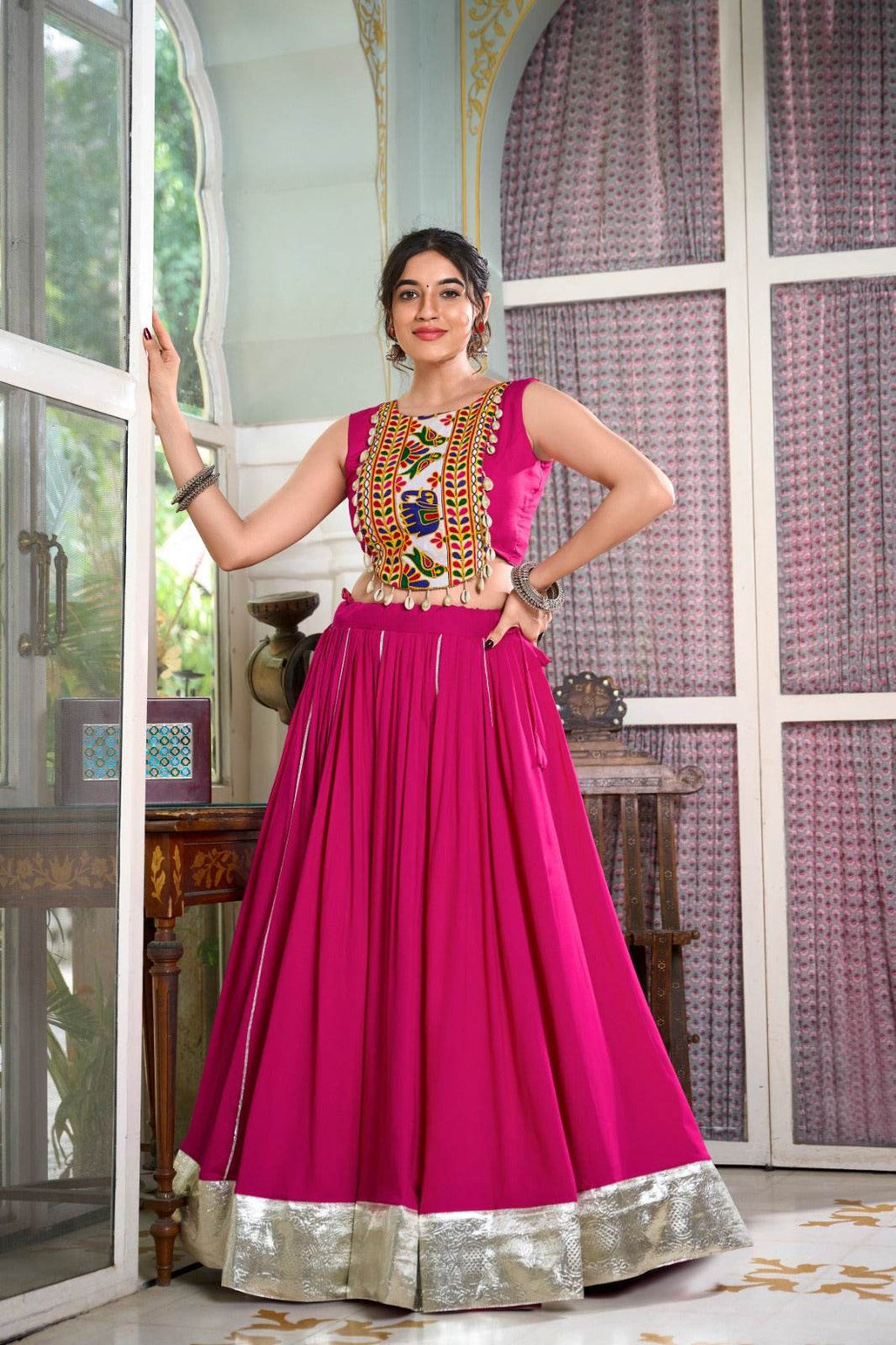 Festive Fashion at Its Best: Rayon Lehenga and Gamthi Work Blouse for Navratri - Rpd Fashion