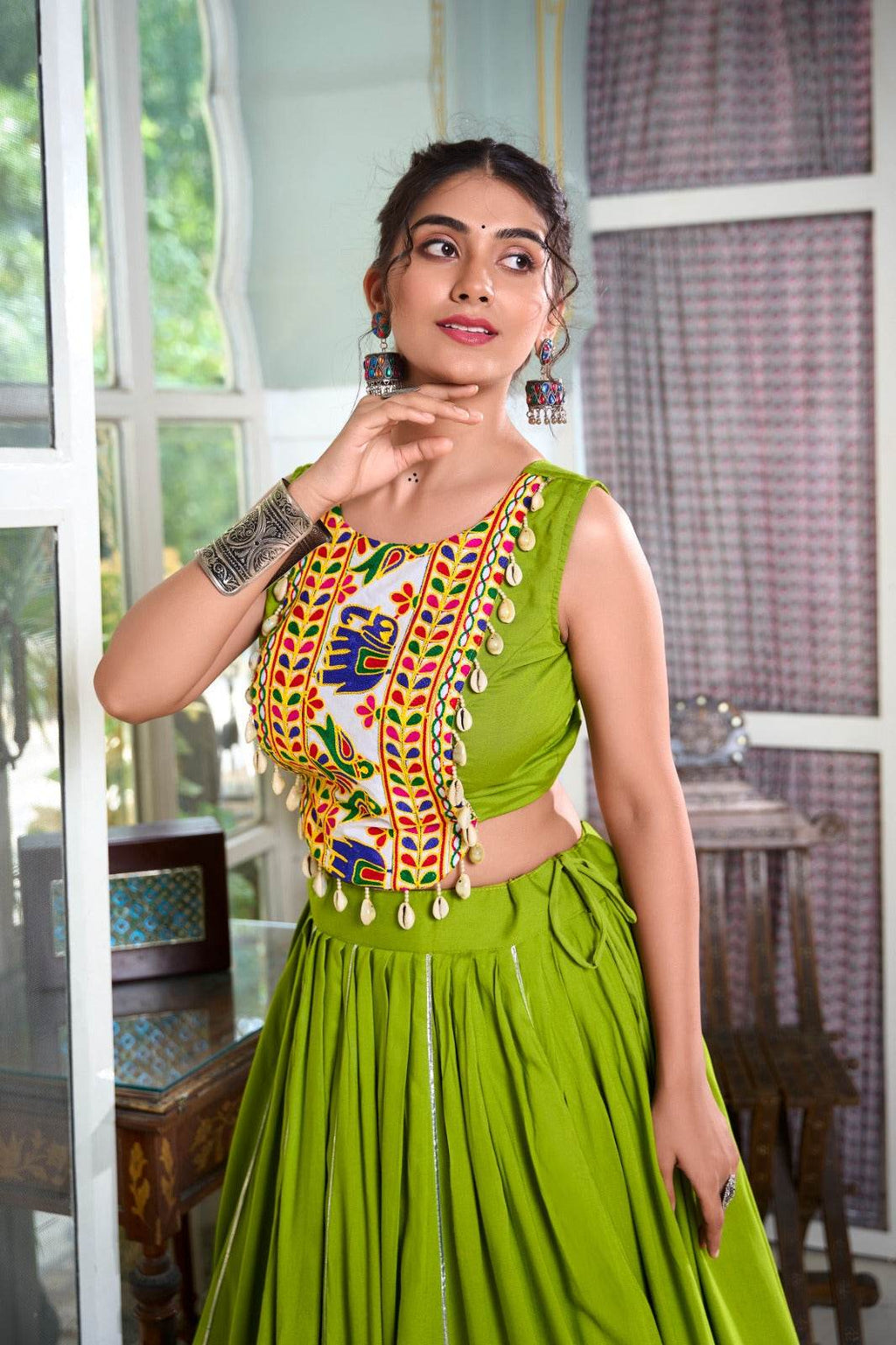 Festive Fashion at Its Best: Rayon Lehenga and Gamthi Work Blouse for Navratri - Rpd Fashion
