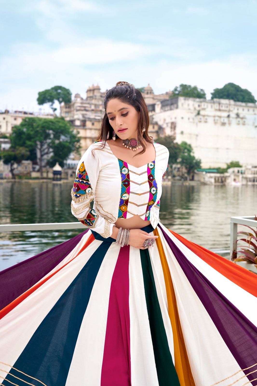 Navratri Special Mirror Work For Legacy Pure Rayon Lehenga Choli - Rpd Fashion