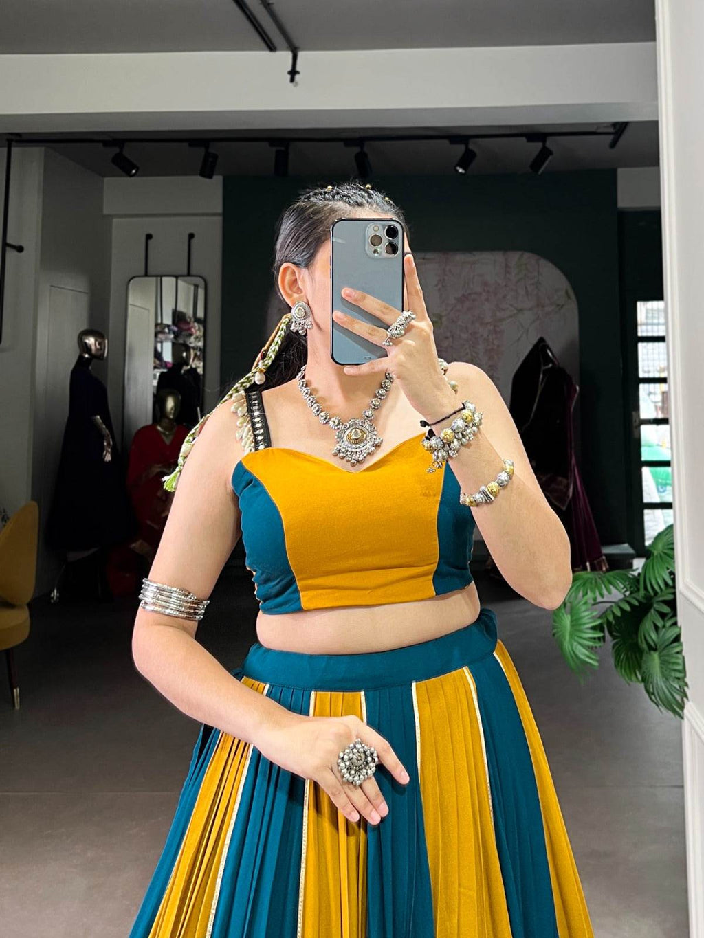 Navratri Outfit | Gamthi Work Lehenga With 8 Meter Flair - Rpd Fashion